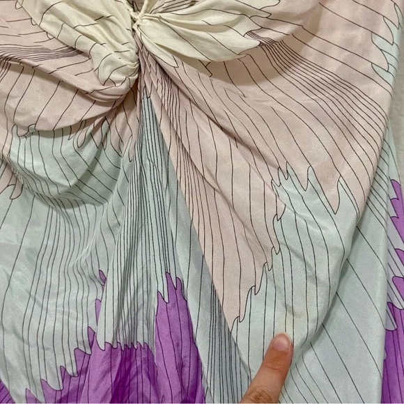 Zimmermann Colorful Pastel Strapless High Low Blue Purple Abstract Silk Dress 8 - Picture 8 of 9